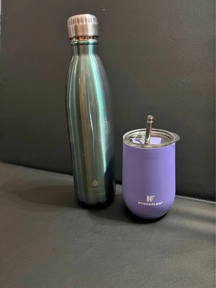Manna Metallic Water Bottle & Hydraflow Insulated Tumbler Set