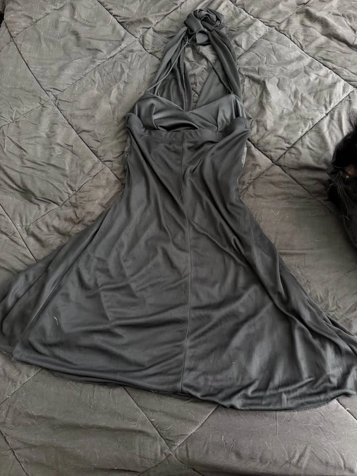 forever black flowy halter dress - photo 2