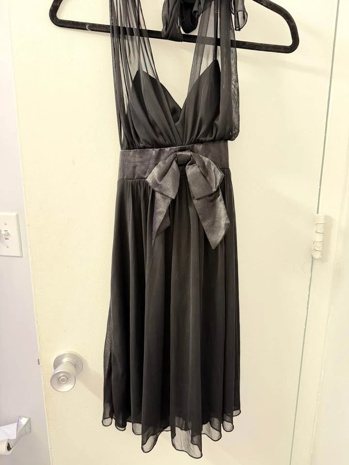 forever black flowy halter dress - photo 3