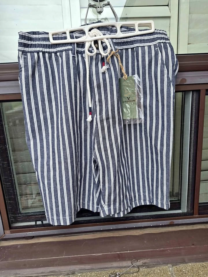 Chromosome Striped Linen Blend Shorts Size 40