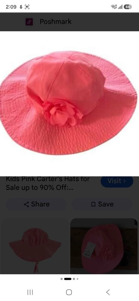 Carter's Pink Flower Bucket Hat Size 2T-4T
