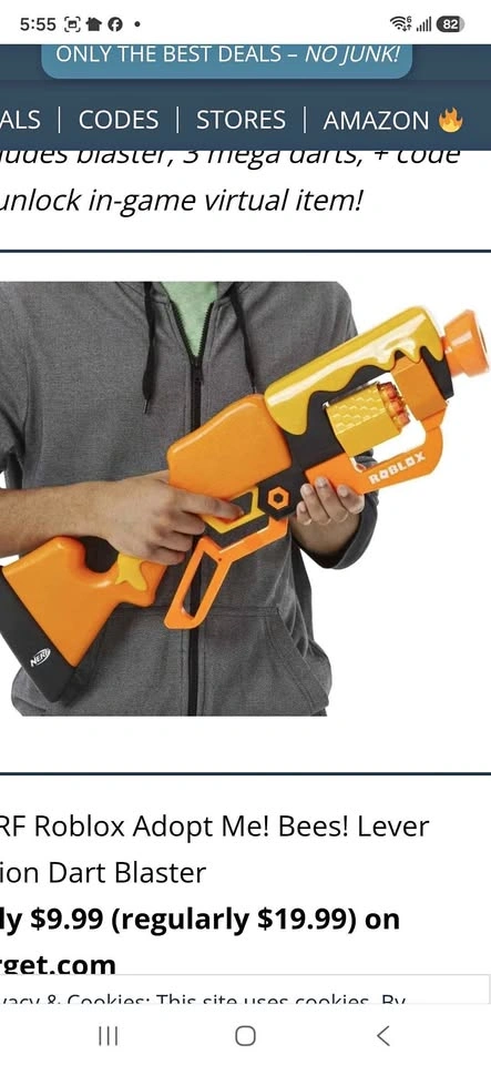 Nerf Roblox Adopt Me! Bees! Lever Action Dart Blaster