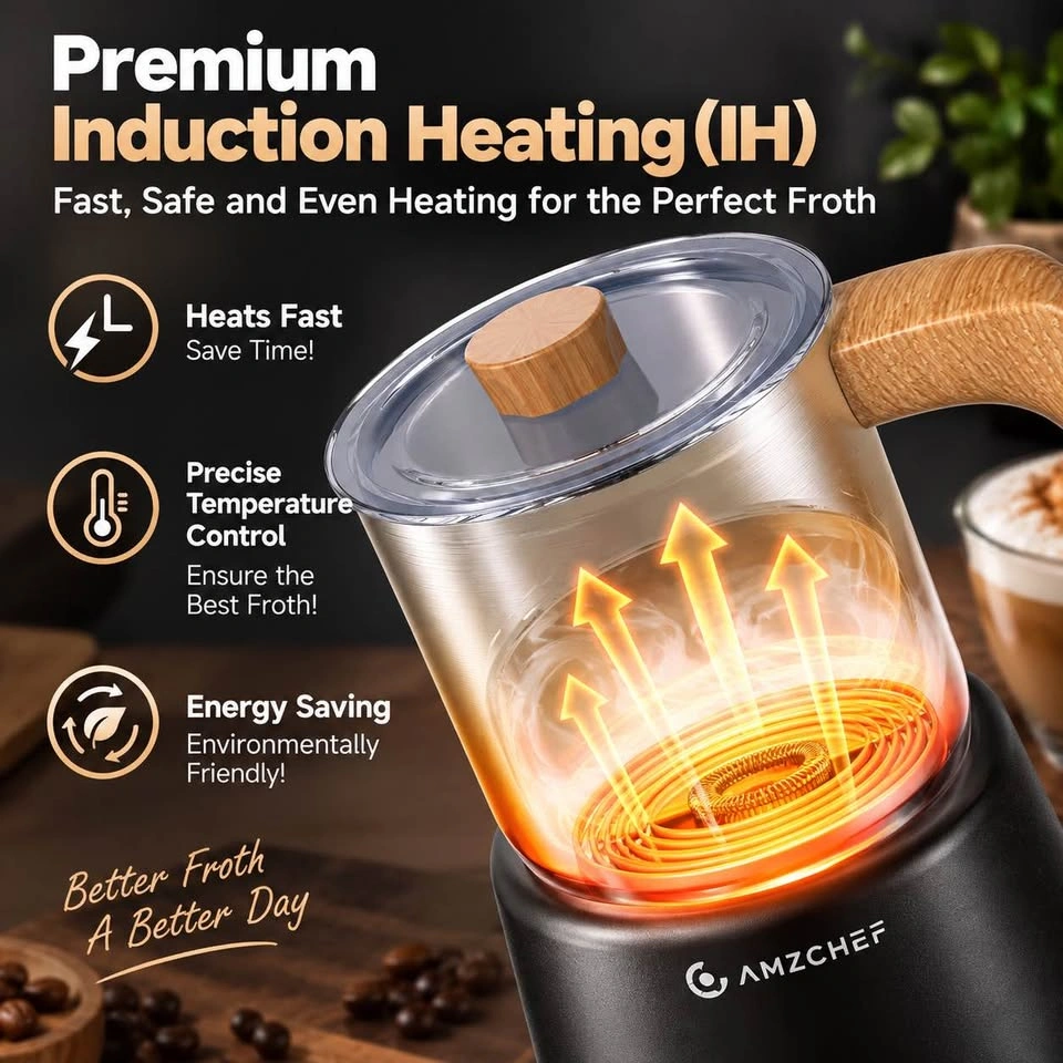 AMZCHEF 8-in-1 Electric Milk Frother & Warmer – 600mL - photo 3