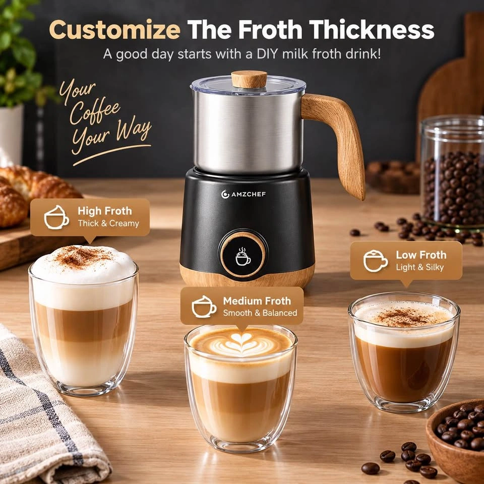 AMZCHEF 8-in-1 Electric Milk Frother & Warmer – 600mL - photo 4