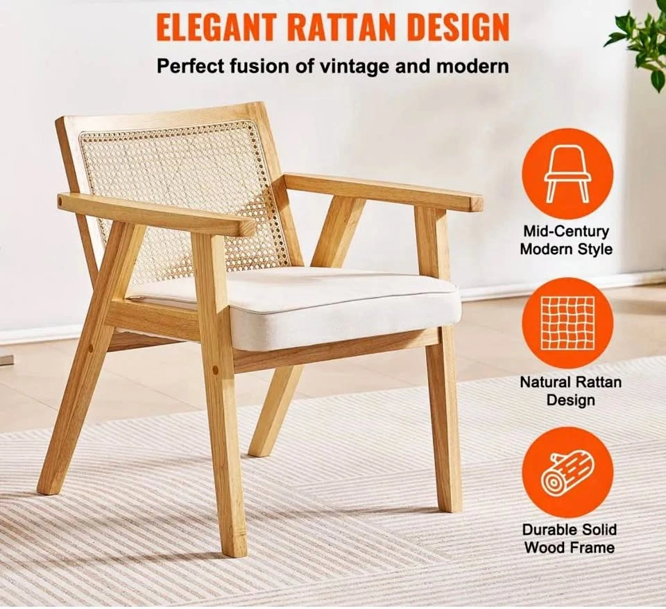 Set of 2 Rattan Accent Chairs