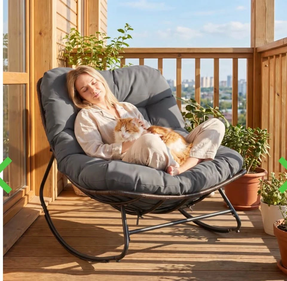 Outdoor Papasan Rocking Chair - photo 3