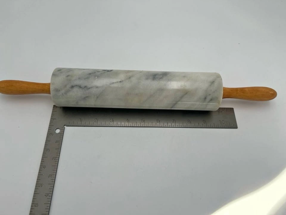Heavy Marble Rolling Pin with Wooden Handles