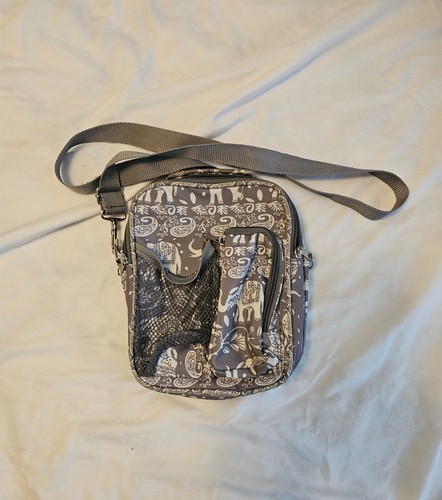 Gray Elephant Animal Print Small Crossbody Bag Adjustable Strap - photo 2