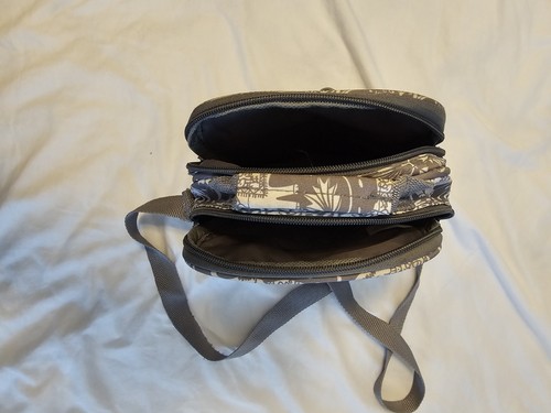 Gray Elephant Animal Print Small Crossbody Bag Adjustable Strap - photo 3