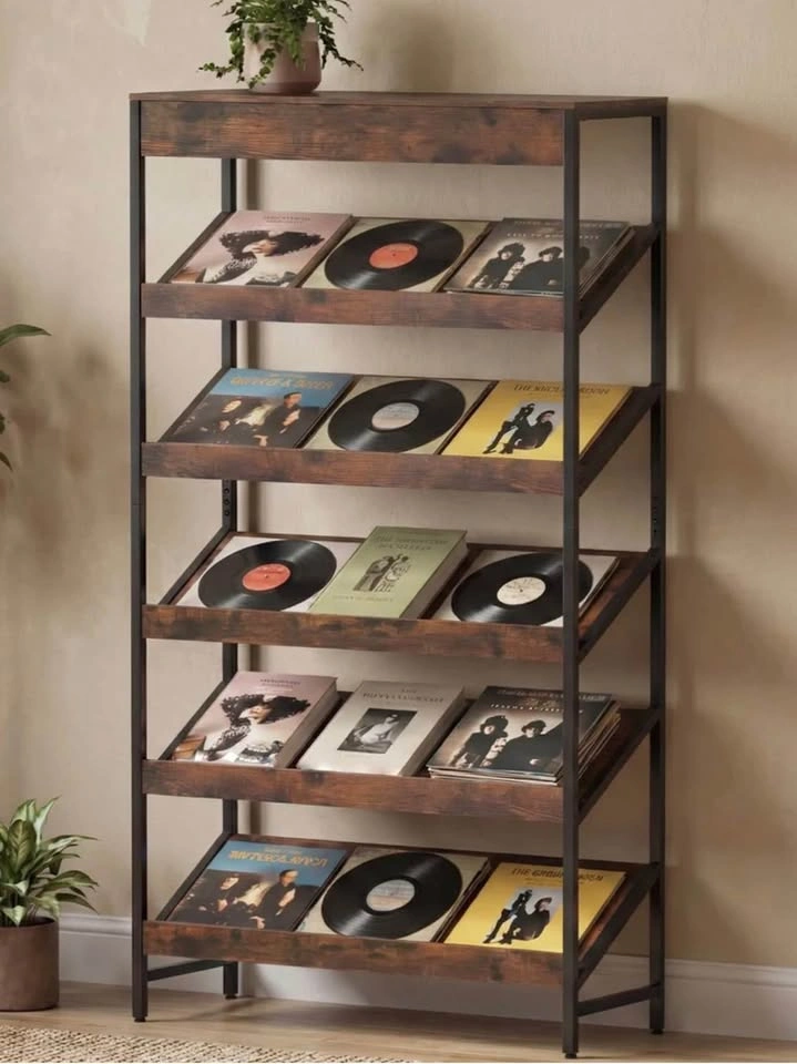 6-Tier Tall Freestanding Bookshelf Angled Shelves Home Office - photo 2