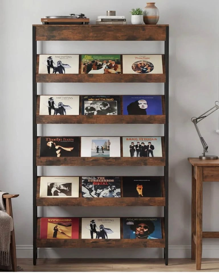 6-Tier Tall Freestanding Bookshelf Angled Shelves Home Office - photo 5