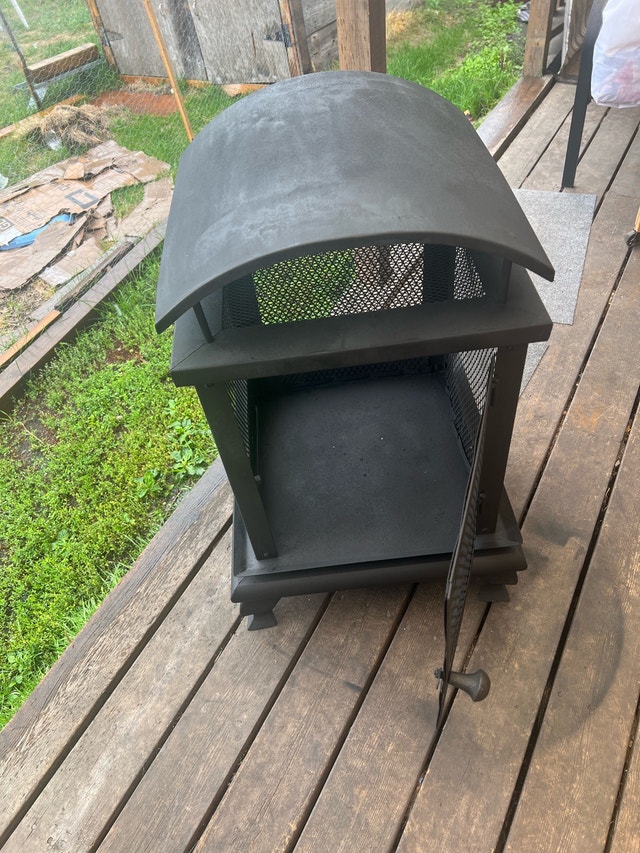 Outdoor Metal Fireplace / Fire Pit – 22” x 22” x 33” - photo 3