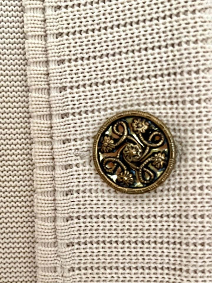 Vintage Cream Knit Button-Up Jacket - photo 2