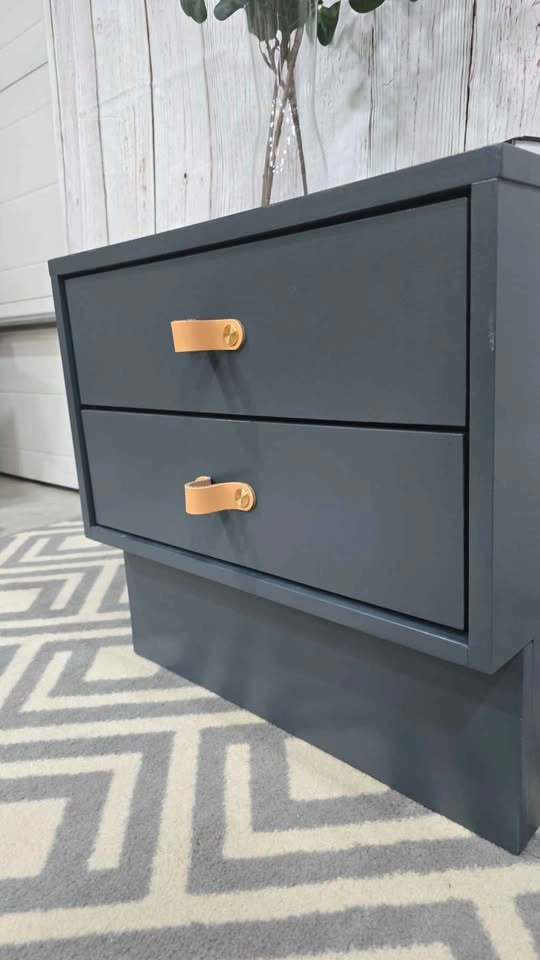 Modern Blue 2-Drawer Nightstand - photo 3
