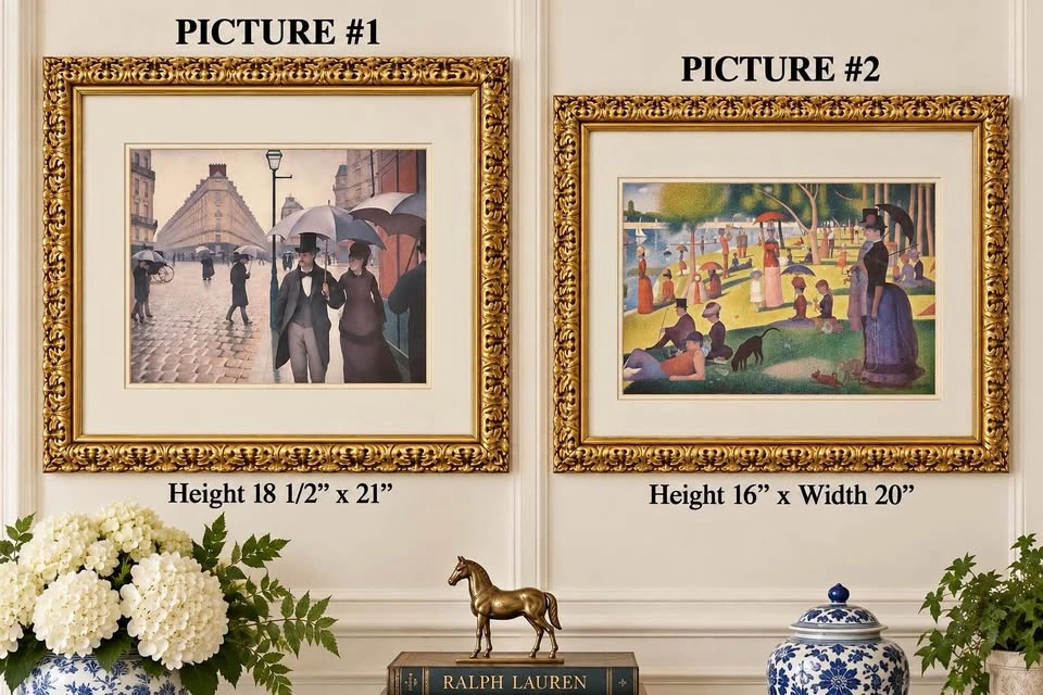 Gustave Caillebotte and Georges Seurat Framed Prints
