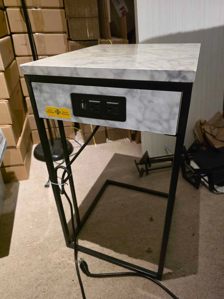 Pair of End Table / Nightstand with charging station - photo 3