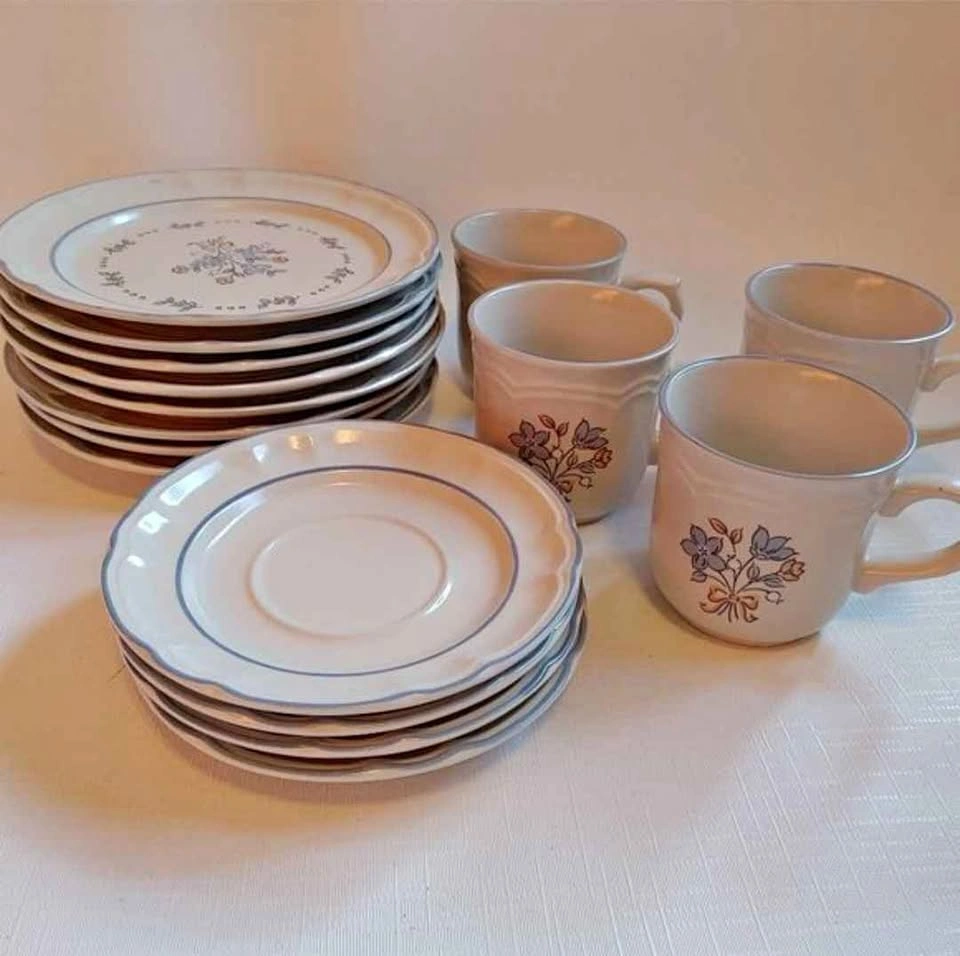 Cordella Dessert Plates & Tea Cup Set