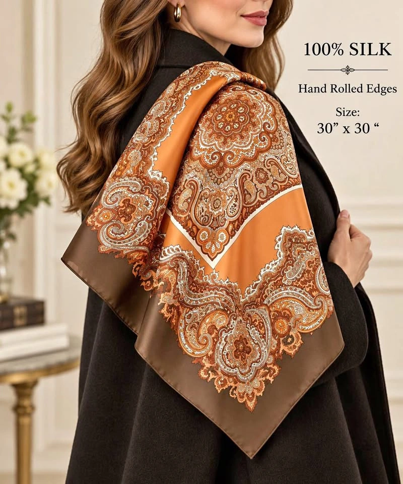 Ladies Scarf Vintage 100% SILK