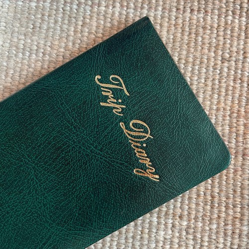 Vintage Carlton Trip Diary Journal Green Gold Pages - photo 3