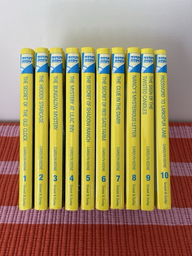 Nancy Drew Lot 1–10 Vintage Hardcover Yellow Spine Books