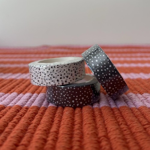 3 Roll Black & White Washi Tape Set – Polka Dot Scrapbook