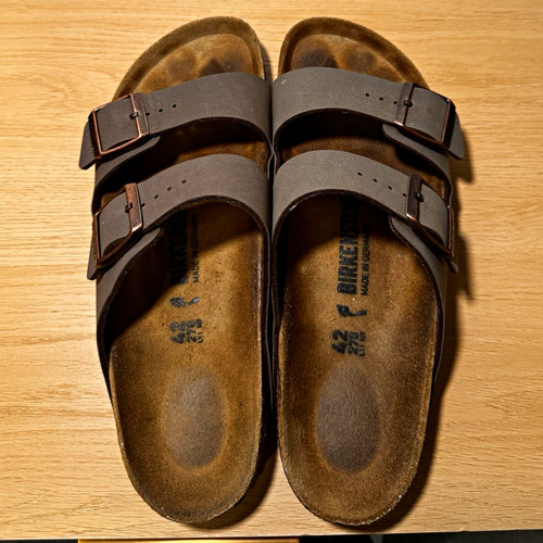 Birkenstock Arizona Men's Gray Slide Sandals 2-Strap Adjustable