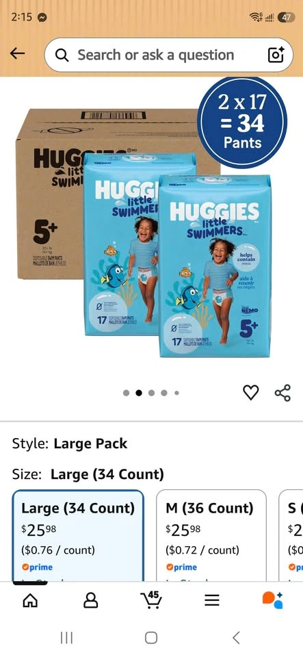 Huggies Little Swimmers Size 5-6, 68 Count - photo 4