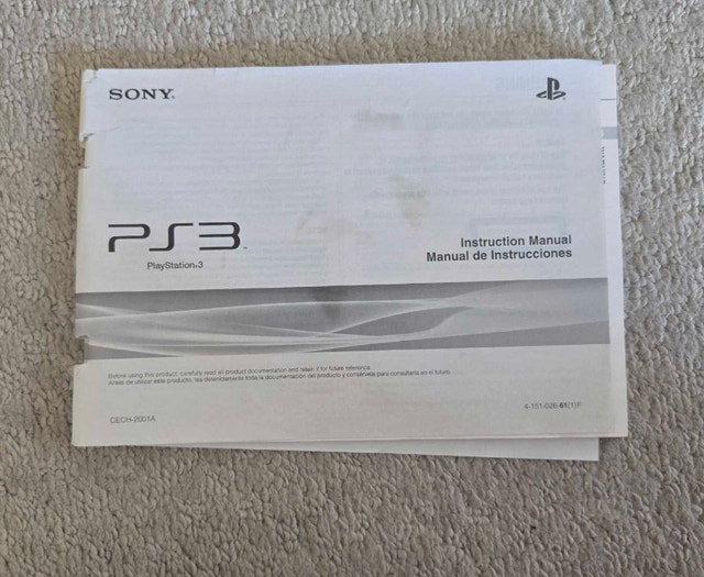 Playstation 3 PS3 Manual