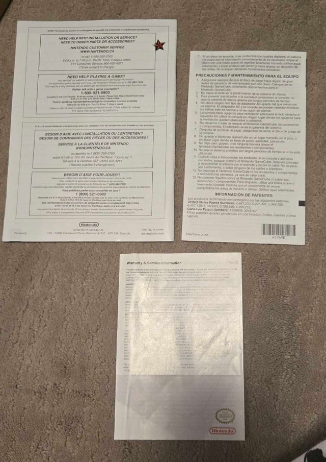 Nintendo GameCube Manuals - photo 2