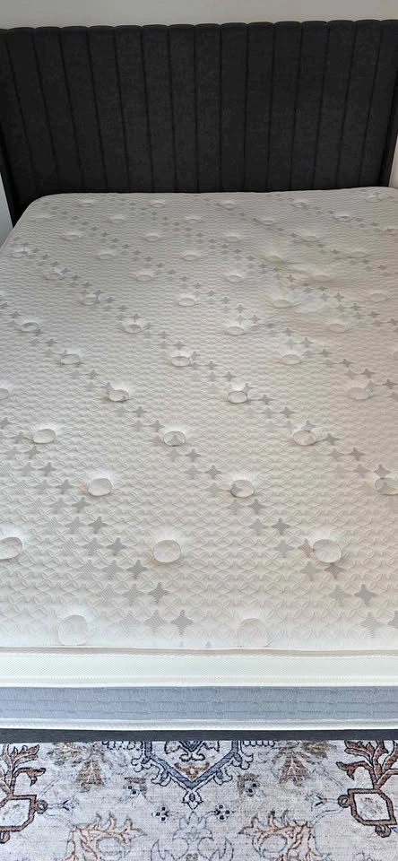 Queen Mattress and Upholstered Bed Frame