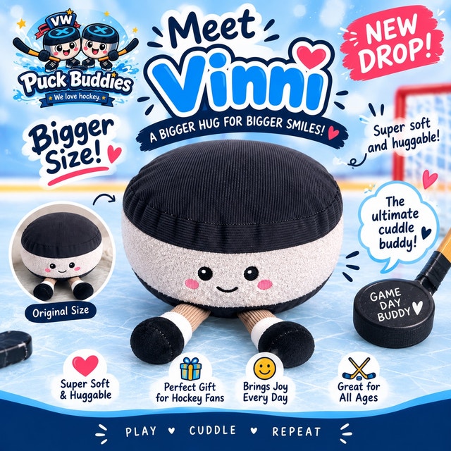 Jumbo Hockey Puck Plush, Hockey Player Gift