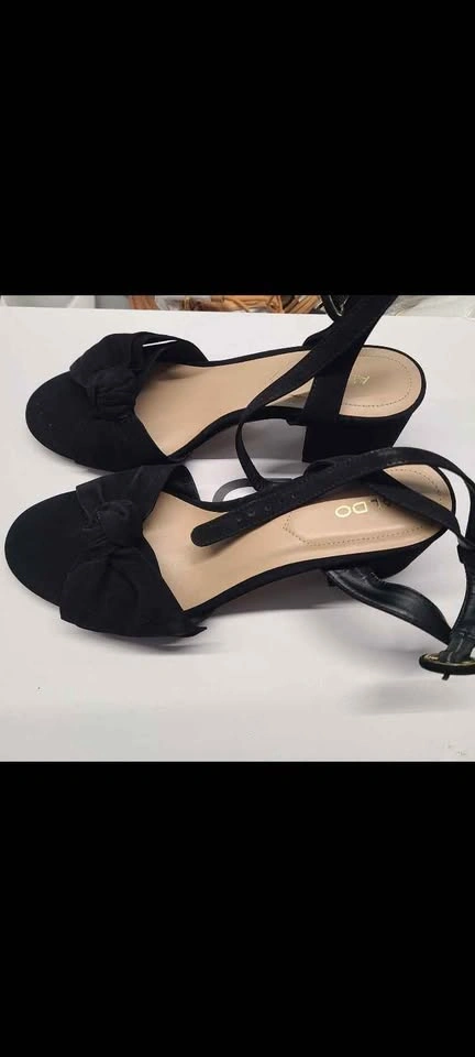 Aldo Black Bow Block Heel Sandals - photo 3