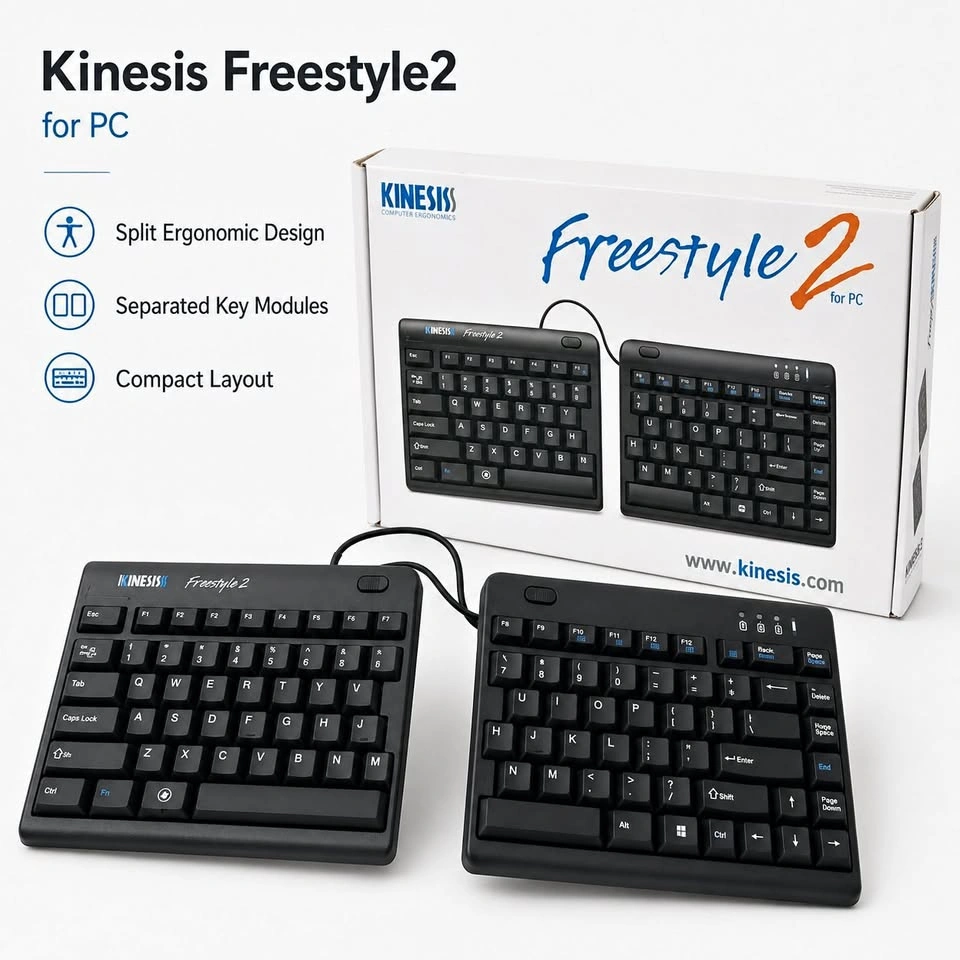 Kinesis Freestyle2 Ergonomic Split Wired Keyboard for PC
