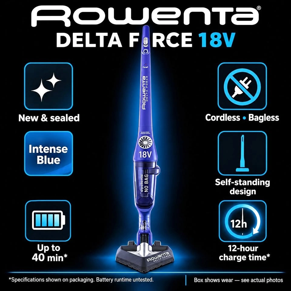 Rowenta Delta Force 18V Cordless Vacuum – New Sealed