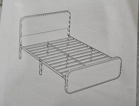 New Queen Corduroy Curved Headboard Metal Bed Frame - photo 3