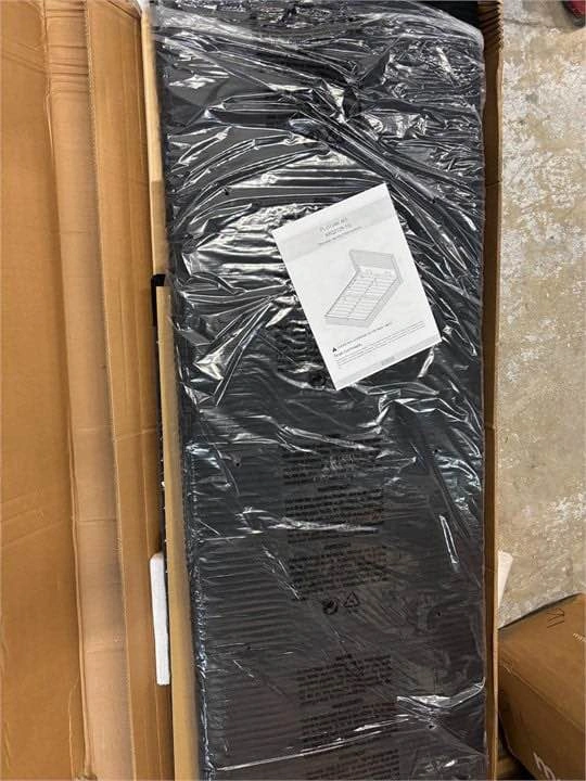 Black Ribbed Upholstered Queen Platform Bed - photo 4