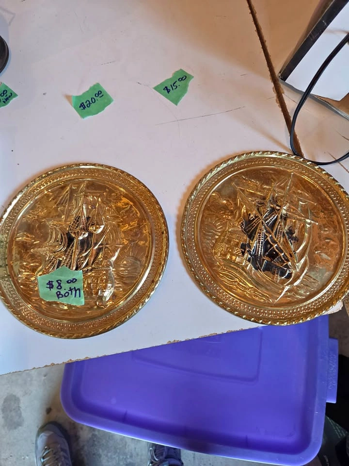 2 1960s Brass Ships