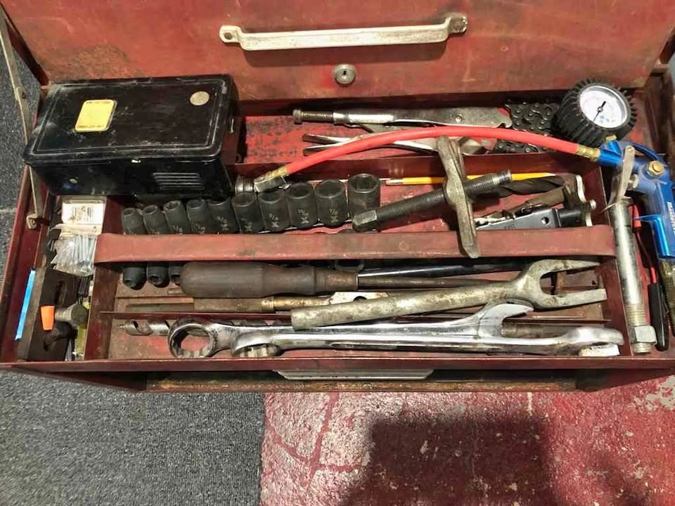 toolbox with assorted tools