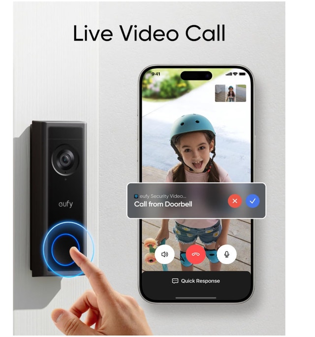 eufy Video Doorbell C30, Battery Powered, 2K FHD, 16:9 Expanded - photo 3