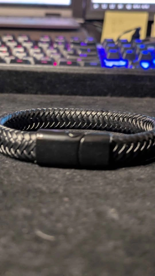 Brand New Black Braided Leather Bracelet - photo 2