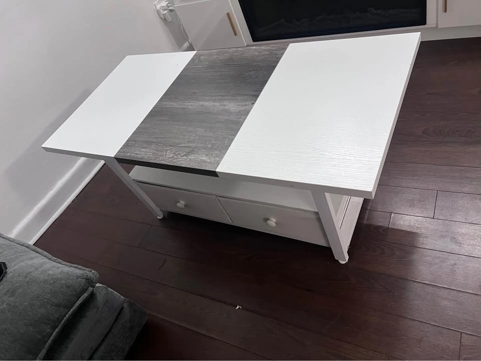 White and Grey Coffee Table with Drawers - photo 2