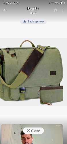 Nekten Padded Canvas 15 in Laptop Messenger Shoulder Bag
