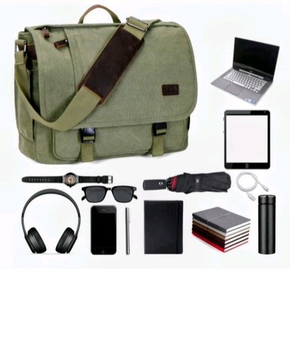 Nekten Padded Canvas 15 in Laptop Messenger Shoulder Bag - photo 3