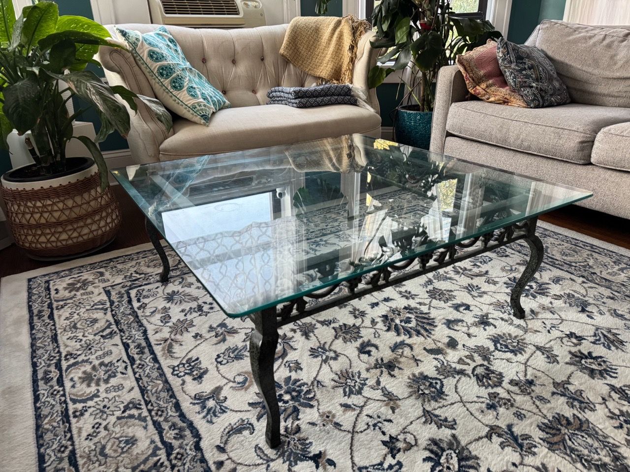 Coffee table metal and glass - photo 3