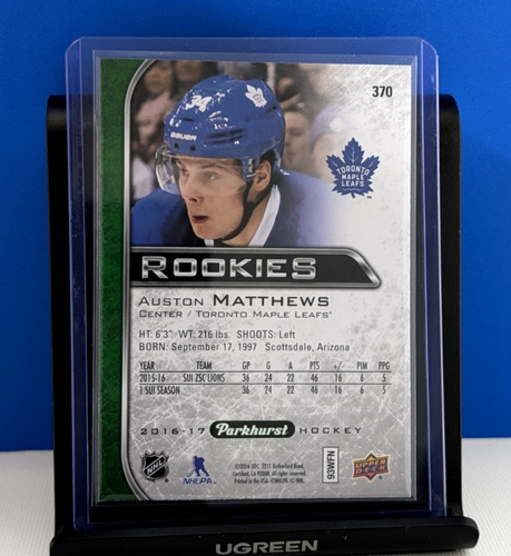 Auston Matthews Mitch Marner 2016-17 Parkhurst Rookie 2 Card Lot - photo 2