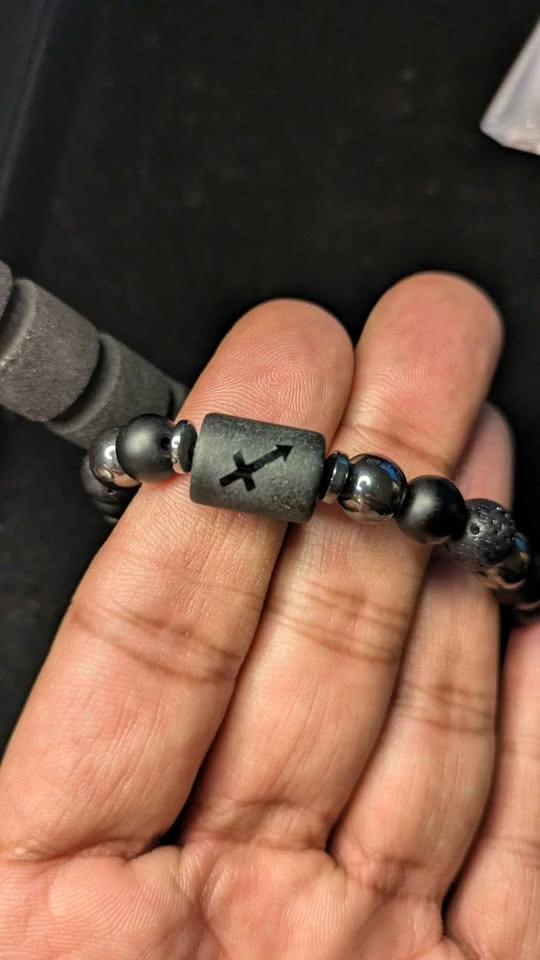 Sagittarius Lava Rock and Hematite Beaded Bracelet - photo 2