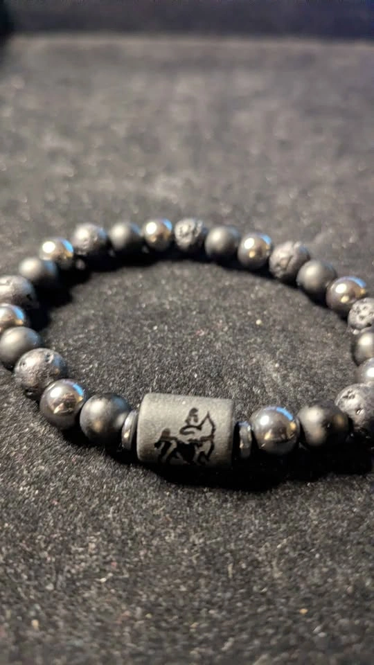 Sagittarius Lava Rock and Hematite Beaded Bracelet - photo 3