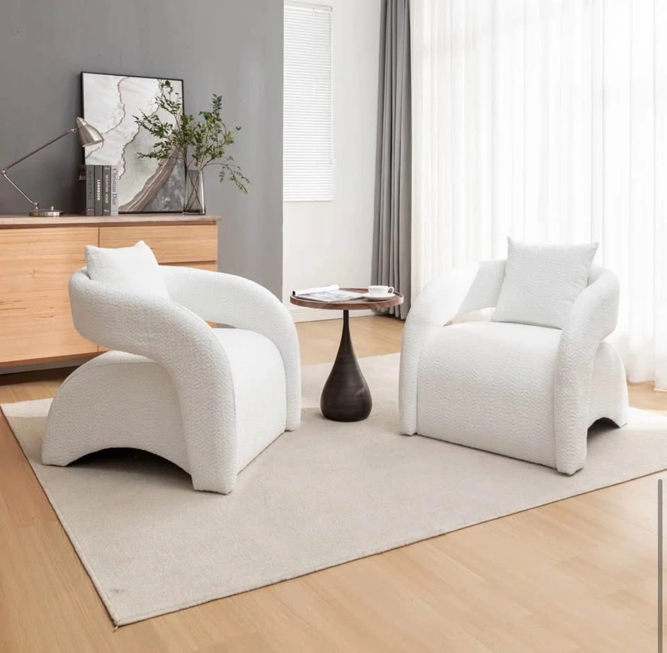 Hijinio Upholstered White Armchair (Set of 2)