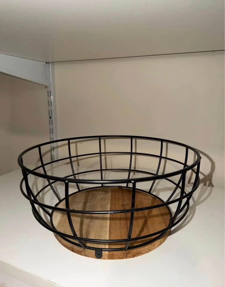 THRESHOLD WOOD WIRED FRUIT BASKET - photo 2