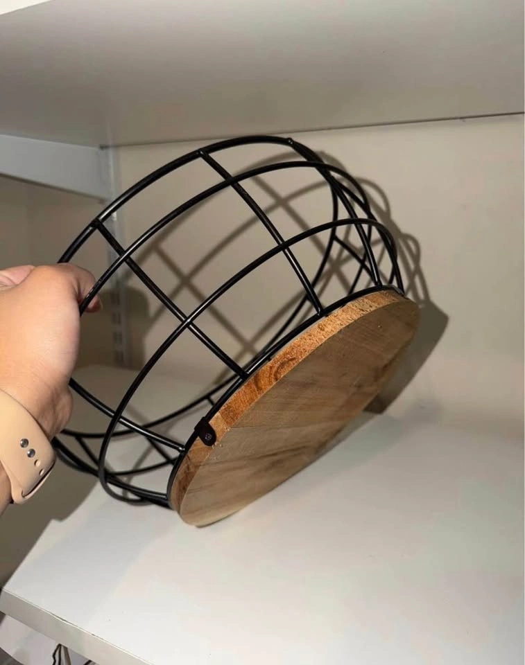 THRESHOLD WOOD WIRED FRUIT BASKET - photo 3